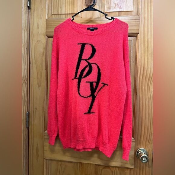 Forever 21 coral BOY sweater size M - Picture 1 of 3